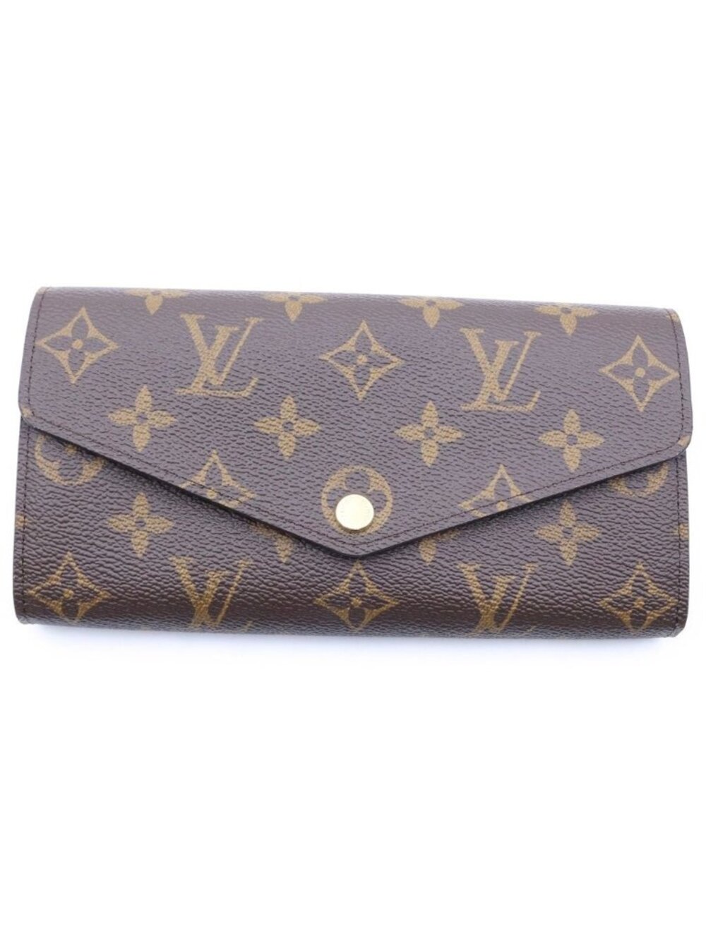 Louis Vuitton Monogram Portefeuille Sarah Leather Wallet Brown